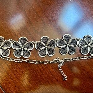 Floral Silver Necklace